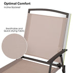 2 chaises de salle à manger pliantes de patio en textilène avec accoudoirs et cadre en acier
