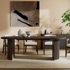 Table à manger ovale en bois de style moderne
