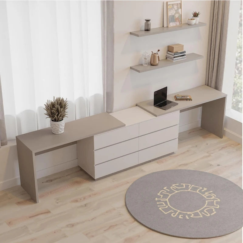 144.26 Bureau extensible Home Office avec 6 tiroirs