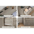 Commode à 12 tiroirs pour chambre à coucher, commode en bois de 155 cm avec prise de courant
