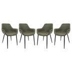 Chaise de salle à manger en cuir avec pieds en fer, lot de 4 fauteuils modernes