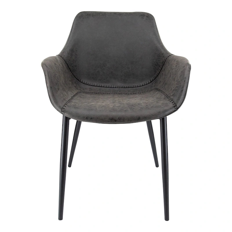 Chaise de salle à manger en cuir avec pieds en fer, lot de 4 fauteuils modernes