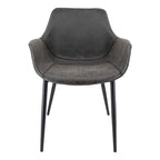 Chaise de salle à manger en cuir avec pieds en fer, lot de 4 fauteuils modernes