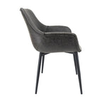 Chaise de salle à manger en cuir avec pieds en fer, lot de 4 fauteuils modernes