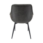 Chaise de salle à manger en cuir avec pieds en fer, lot de 4 fauteuils modernes