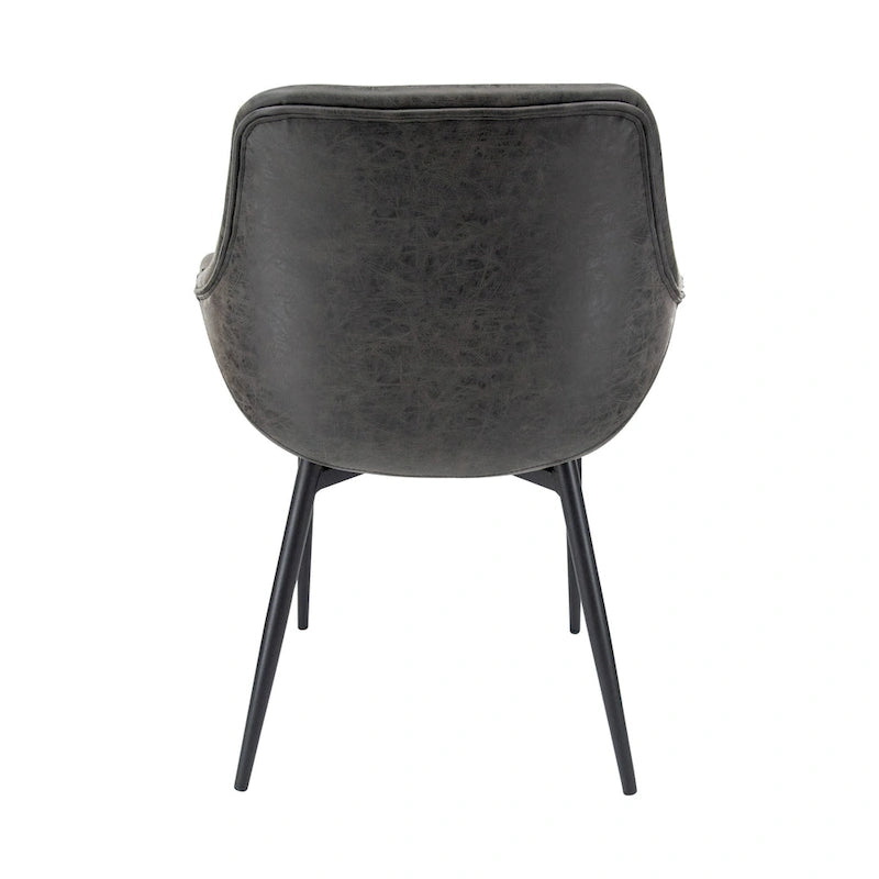Chaise de salle à manger en cuir avec pieds en fer, lot de 4 fauteuils modernes