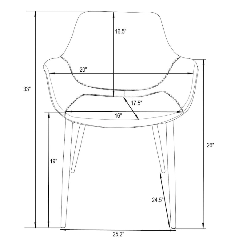 Chaise de salle à manger en cuir avec pieds en fer, lot de 4 fauteuils modernes