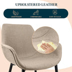 Chaise de salle à manger en cuir avec pieds en fer, lot de 4 fauteuils modernes