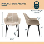 Chaise de salle à manger en cuir avec pieds en fer, lot de 4 fauteuils modernes