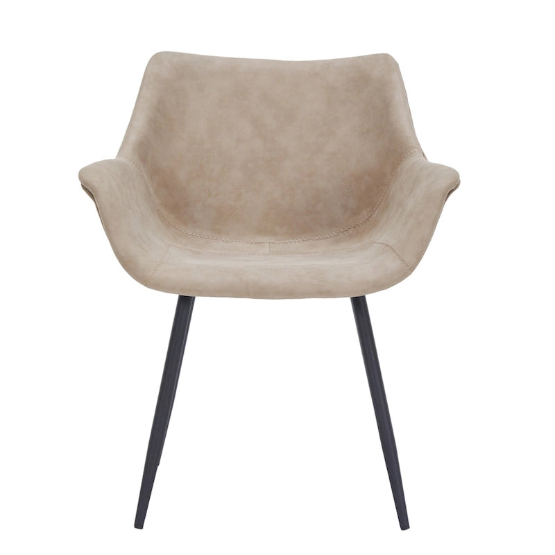 Chaise de salle à manger en cuir avec pieds en fer, lot de 4 fauteuils modernes