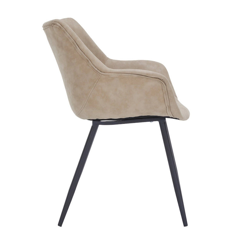 Chaise de salle à manger en cuir avec pieds en fer, lot de 4 fauteuils modernes