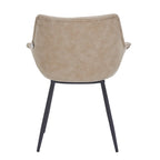 Chaise de salle à manger en cuir avec pieds en fer, lot de 4 fauteuils modernes