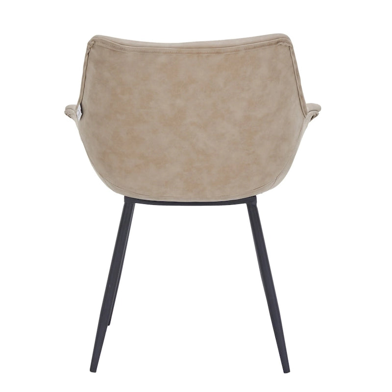 Chaise de salle à manger en cuir avec pieds en fer, lot de 4 fauteuils modernes