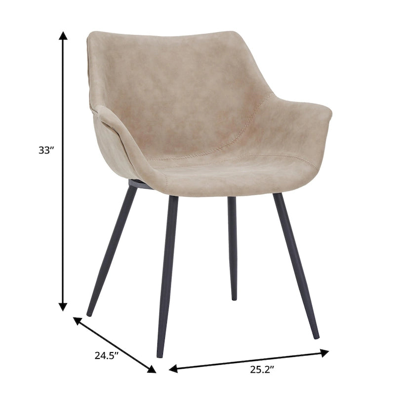 Chaise de salle à manger en cuir avec pieds en fer, lot de 4 fauteuils modernes