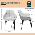 Chaise de salle à manger en cuir avec pieds en fer, lot de 4 fauteuils modernes