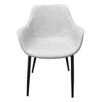Chaise de salle à manger en cuir avec pieds en fer, lot de 4 fauteuils modernes