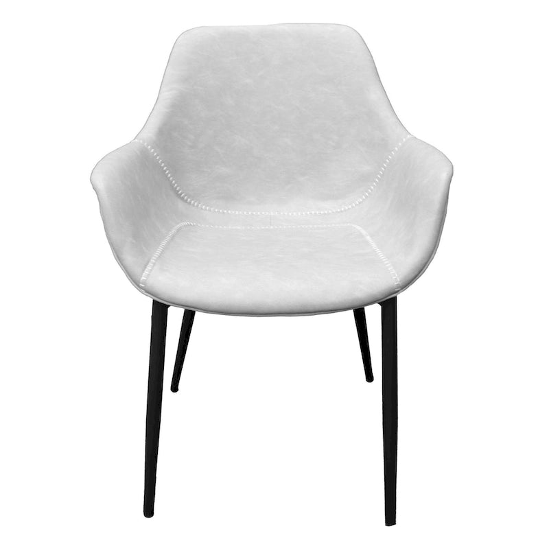 Chaise de salle à manger en cuir avec pieds en fer, lot de 4 fauteuils modernes