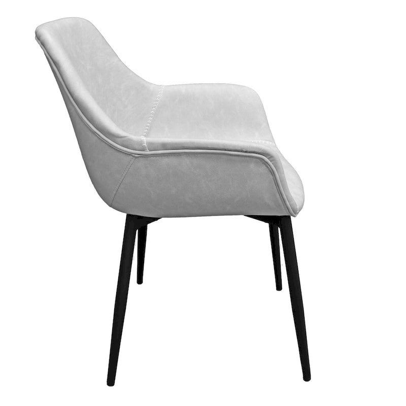 Chaise de salle à manger en cuir avec pieds en fer, lot de 4 fauteuils modernes