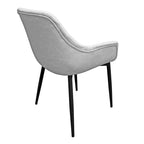 Chaise de salle à manger en cuir avec pieds en fer, lot de 4 fauteuils modernes