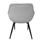 Chaise de salle à manger en cuir avec pieds en fer, lot de 4 fauteuils modernes