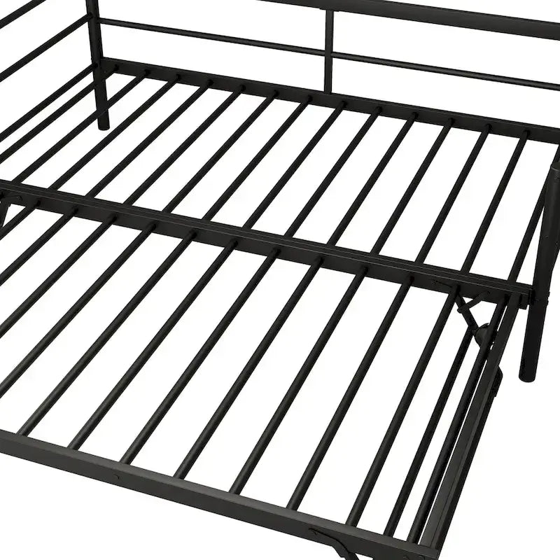 Lit de repos en métal une place avec lit gigogne escamotable