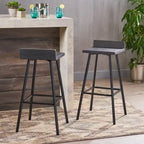 Bidwell Contemporary Indoor Acacia Wood Bar Stools (Set of 2) by 