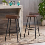Tabourets de bar contemporains en bois d'acacia pour l'intérieur (lot de 2)