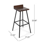 Tabourets de bar contemporains en bois d'acacia pour l'intérieur (lot de 2)
