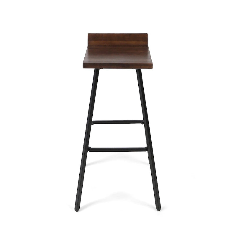 Tabourets de bar contemporains en bois d'acacia pour l'intérieur (lot de 2)