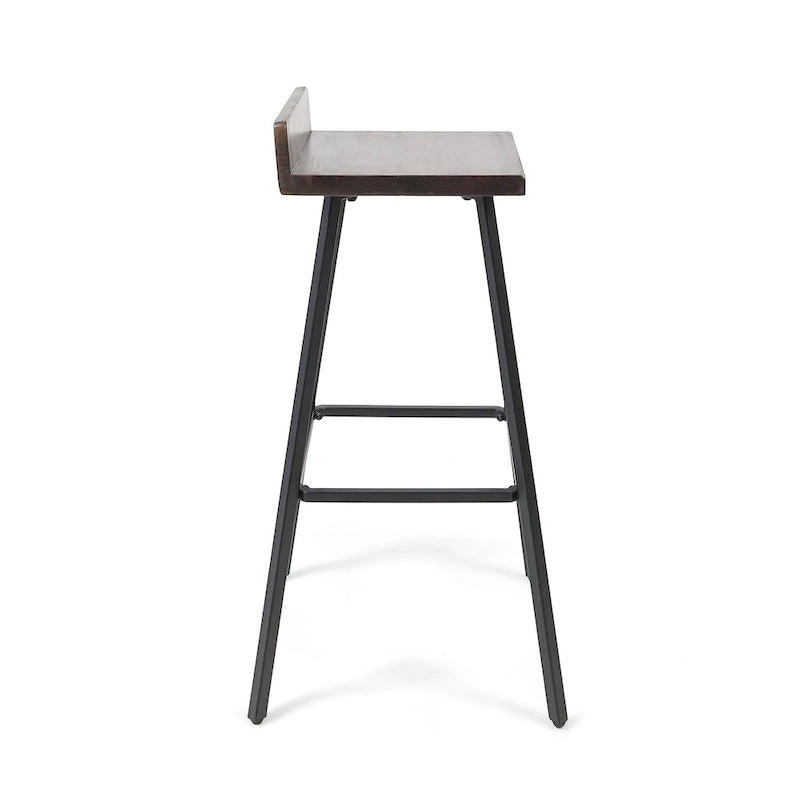 Tabourets de bar contemporains en bois d'acacia pour l'intérieur (lot de 2)