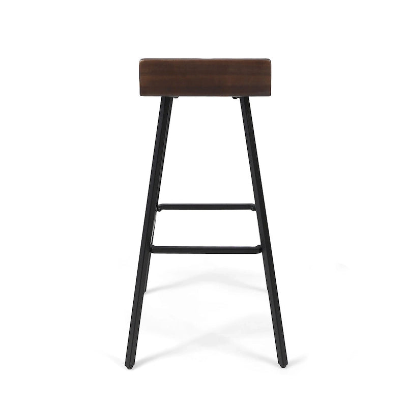 Tabourets de bar contemporains en bois d'acacia pour l'intérieur (lot de 2)