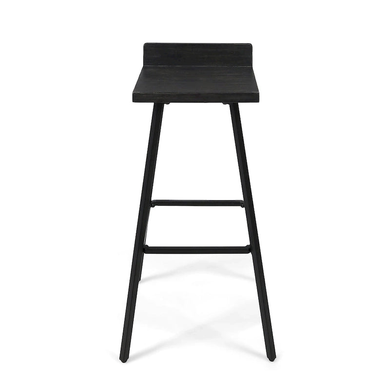 Tabourets de bar contemporains en bois d'acacia pour l'intérieur (lot de 2)