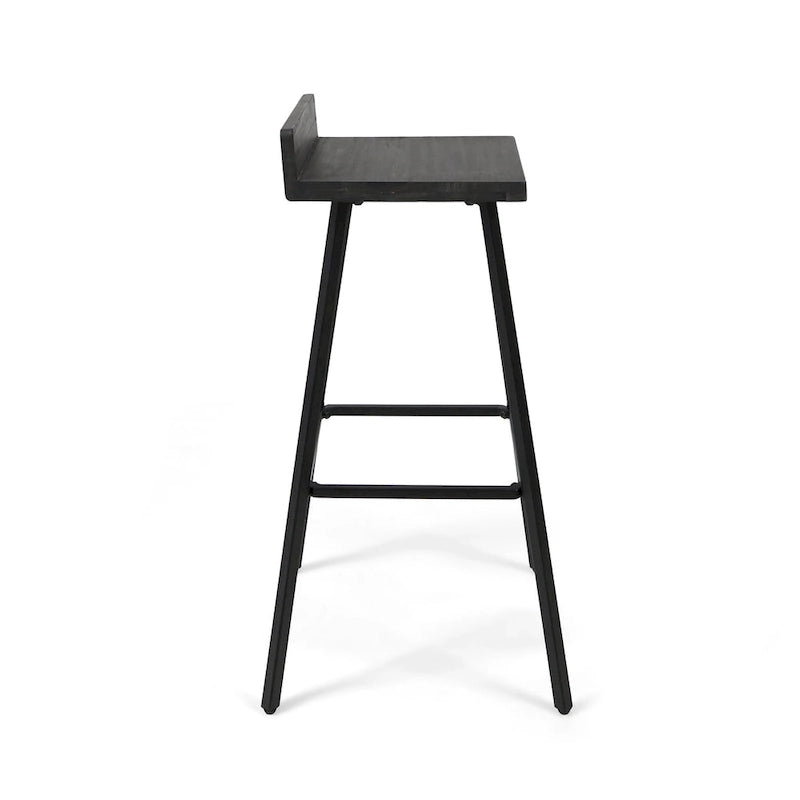 Tabourets de bar contemporains en bois d'acacia pour l'intérieur (lot de 2)