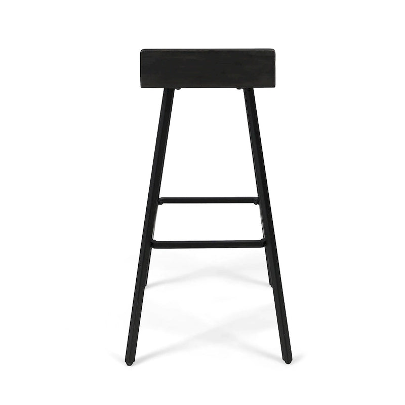 Tabourets de bar contemporains en bois d'acacia pour l'intérieur (lot de 2)