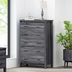 Commode 5 tiroirs, Chêne Sonoma Gris/Noyer
