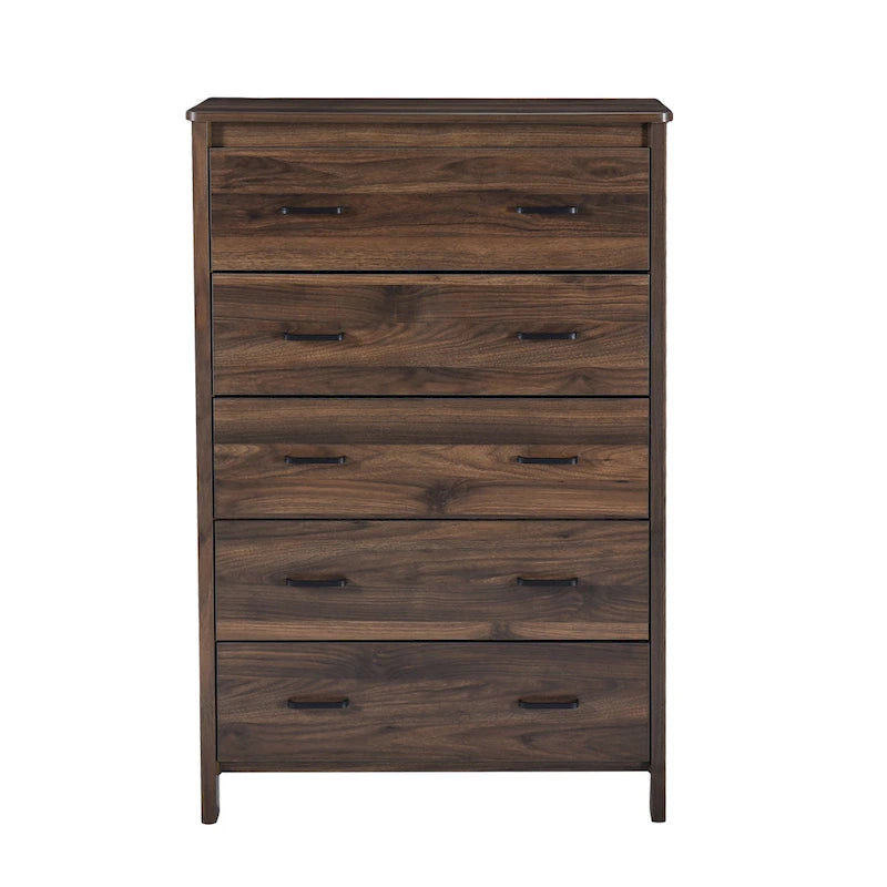 Commode 5 tiroirs, Chêne Sonoma Gris/Noyer