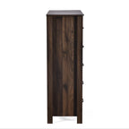Commode 5 tiroirs, Chêne Sonoma Gris/Noyer