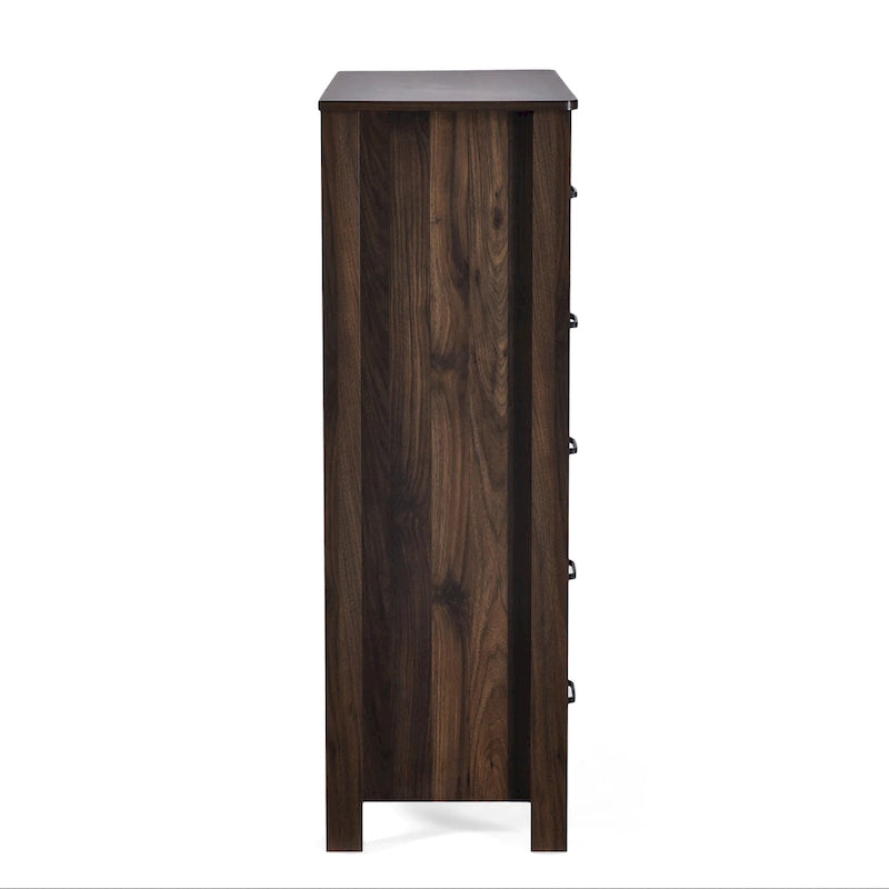 Commode 5 tiroirs, Chêne Sonoma Gris/Noyer