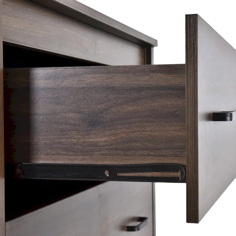 Commode 5 tiroirs, Chêne Sonoma Gris/Noyer