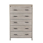 Commode 5 tiroirs, Chêne Sonoma Gris/Noyer