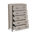 Commode 5 tiroirs, Chêne Sonoma Gris/Noyer