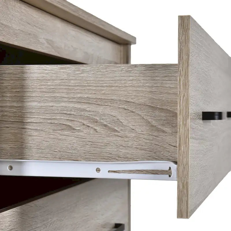 Commode 5 tiroirs, Chêne Sonoma Gris/Noyer