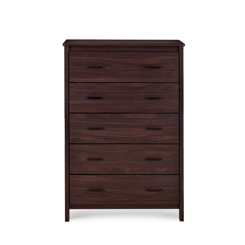 Commode 5 tiroirs, Chêne Sonoma Gris/Noyer
