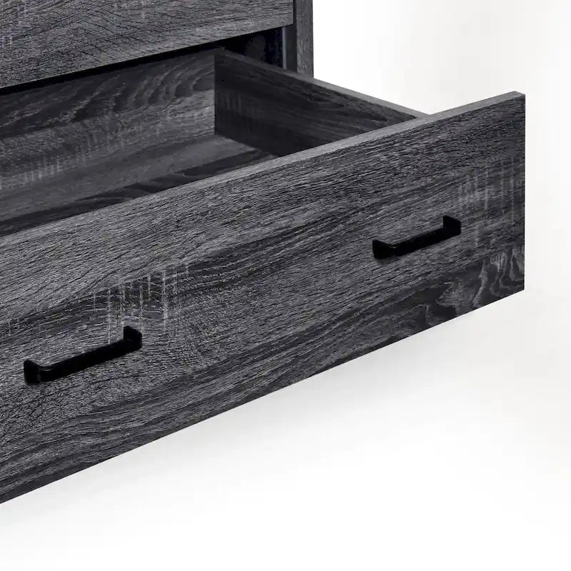 Commode 5 tiroirs, Chêne Sonoma Gris/Noyer