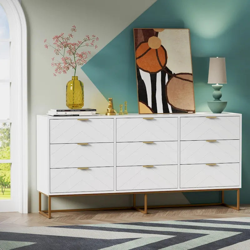 Commode de rangement à 9 tiroirs, tour de rangement, organisateur de chambre à coucher, salon