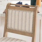 Tabouret de comptoir rustique en bois massif gris rayé de 66 cm
