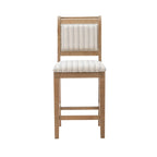 Tabouret de comptoir rustique en bois massif gris rayé de 66 cm