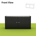 Banc de rangement pour chaussures d'entrée avec 2 portes et coussin d'assise rembourré