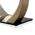 Table à manger moderne Silvertone de 60 pouces avec plateau en verre