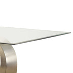 Table à manger moderne Silvertone de 60 pouces avec plateau en verre
